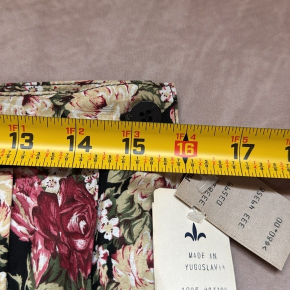 VTG Herman Geist Floral Pleated Maxi Skirt Women 14 Boho Prairie Cottagecore NWT - Picture 8 of 9